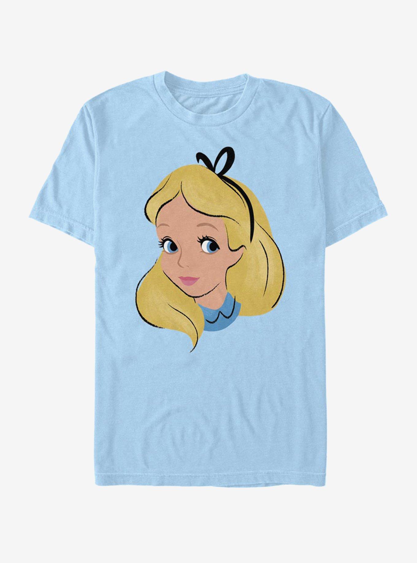 Disney Alice In Wonderland Big Face T-Shirt, LT BLUE, hi-res