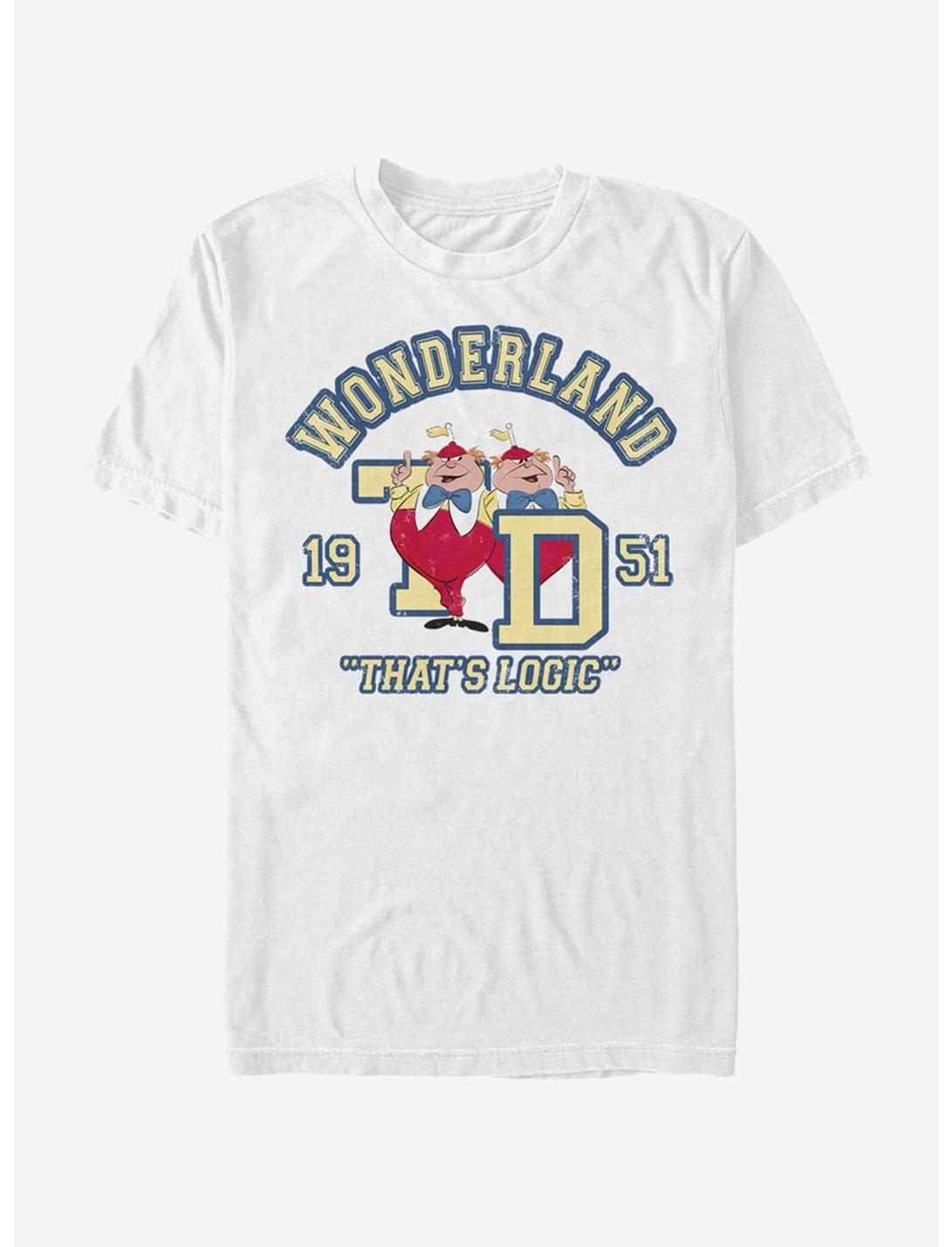 Disney Alice In Wonderland Tweedle Collegiate T-Shirt, WHITE, hi-res