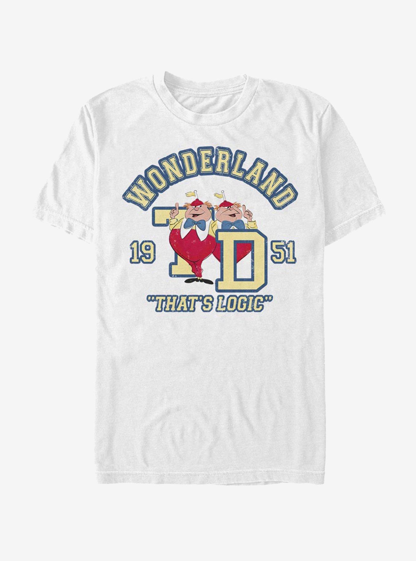 Disney Alice In Wonderland Tweedle Collegiate T-Shirt, WHITE, hi-res