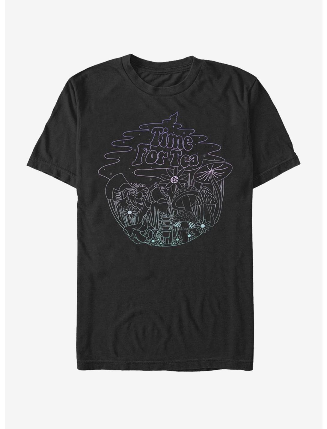Disney Alice In Wonderland Tea Time Line T-Shirt, BLACK, hi-res