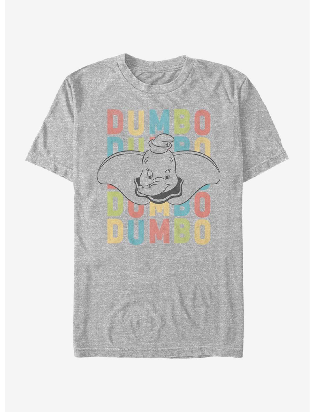 Disney Dumbo Stacked Logo Face T-Shirt, ATH HTR, hi-res