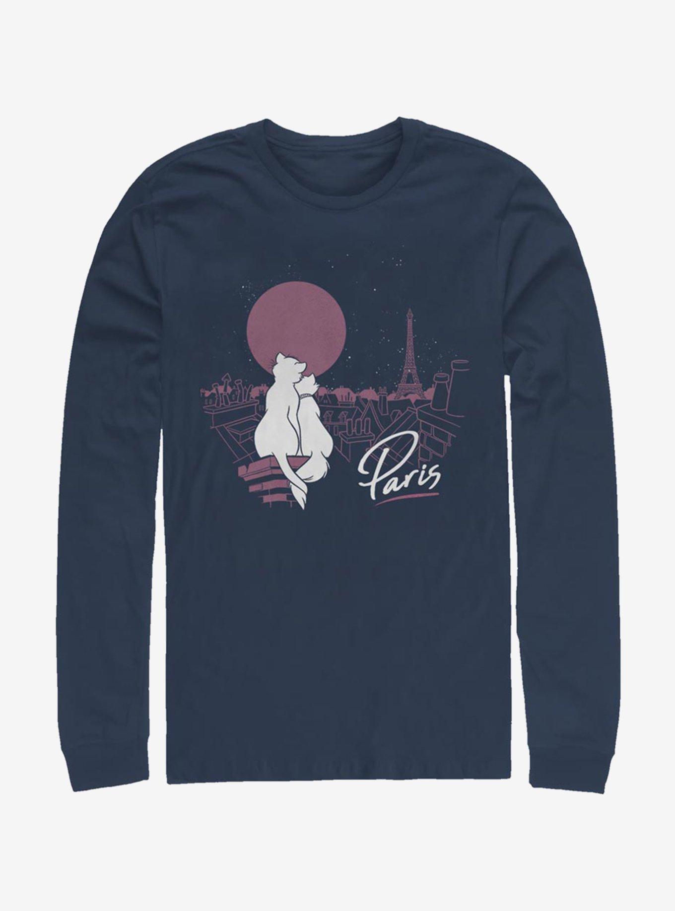Disney The Aristocats Together In Paris Long-Sleeve T-Shirt, NAVY, hi-res