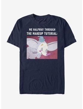 Disney Dumbo Makeup Meme T-Shirt, NAVY, hi-res