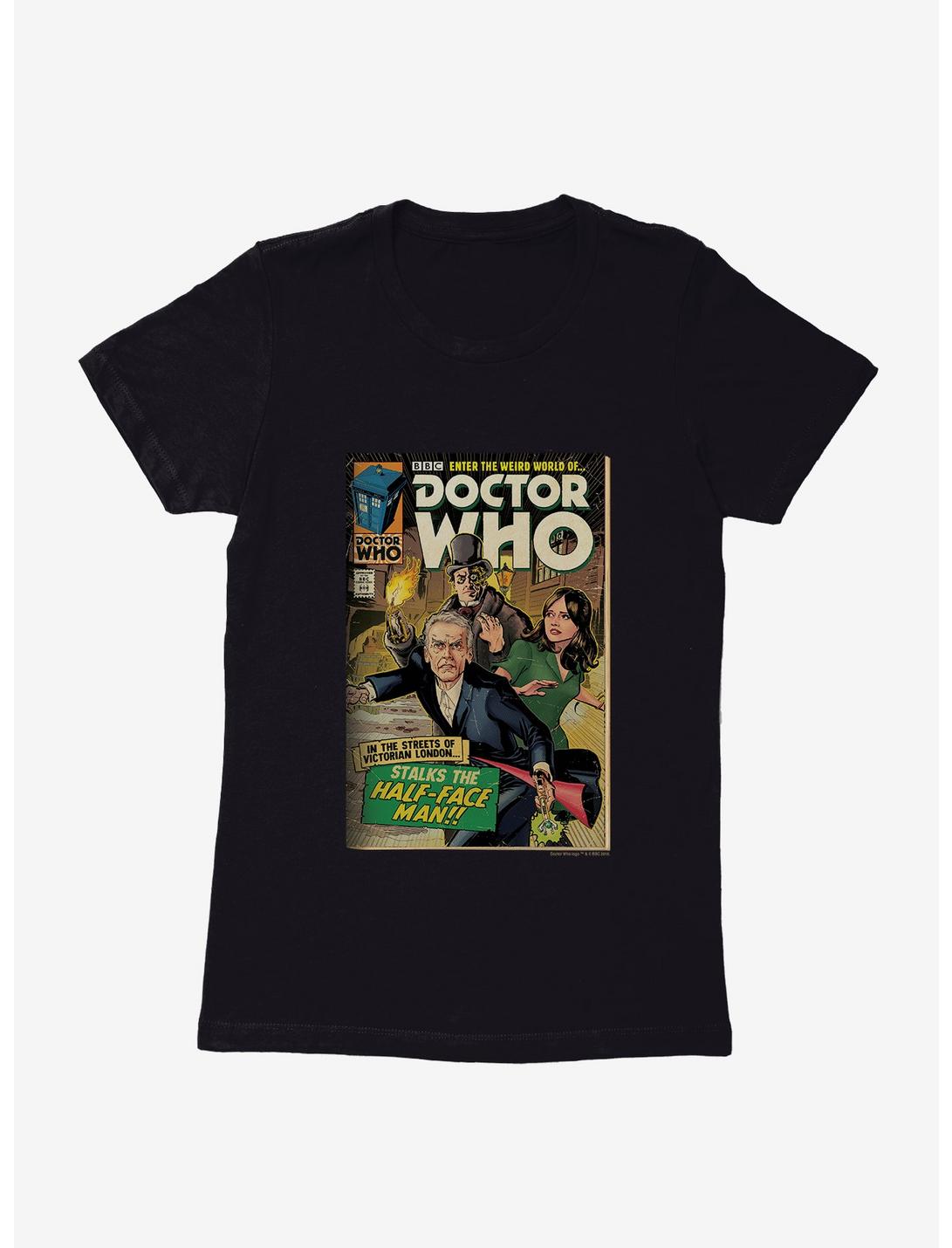 Doctor Who Twelfth Doctor Half Face Man Comic Womens T-Shirt, BLACK, hi-res