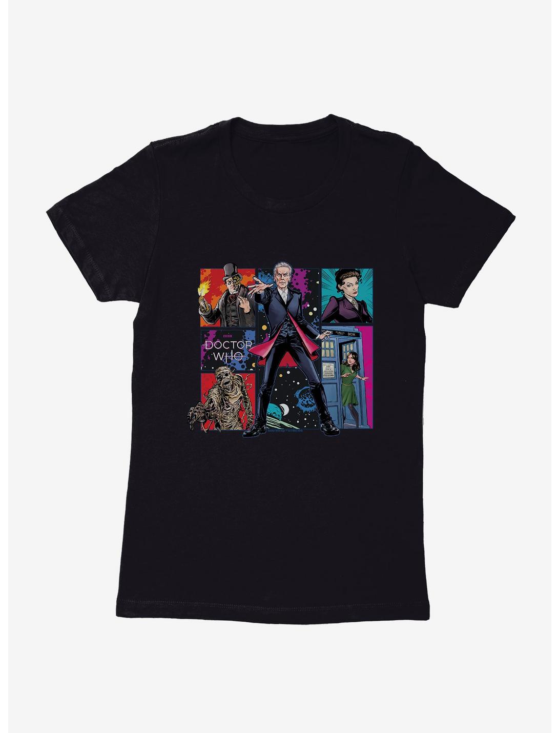 Doctor Who Twelfth Doctor Heroes And Villains Womens T-Shirt, BLACK, hi-res