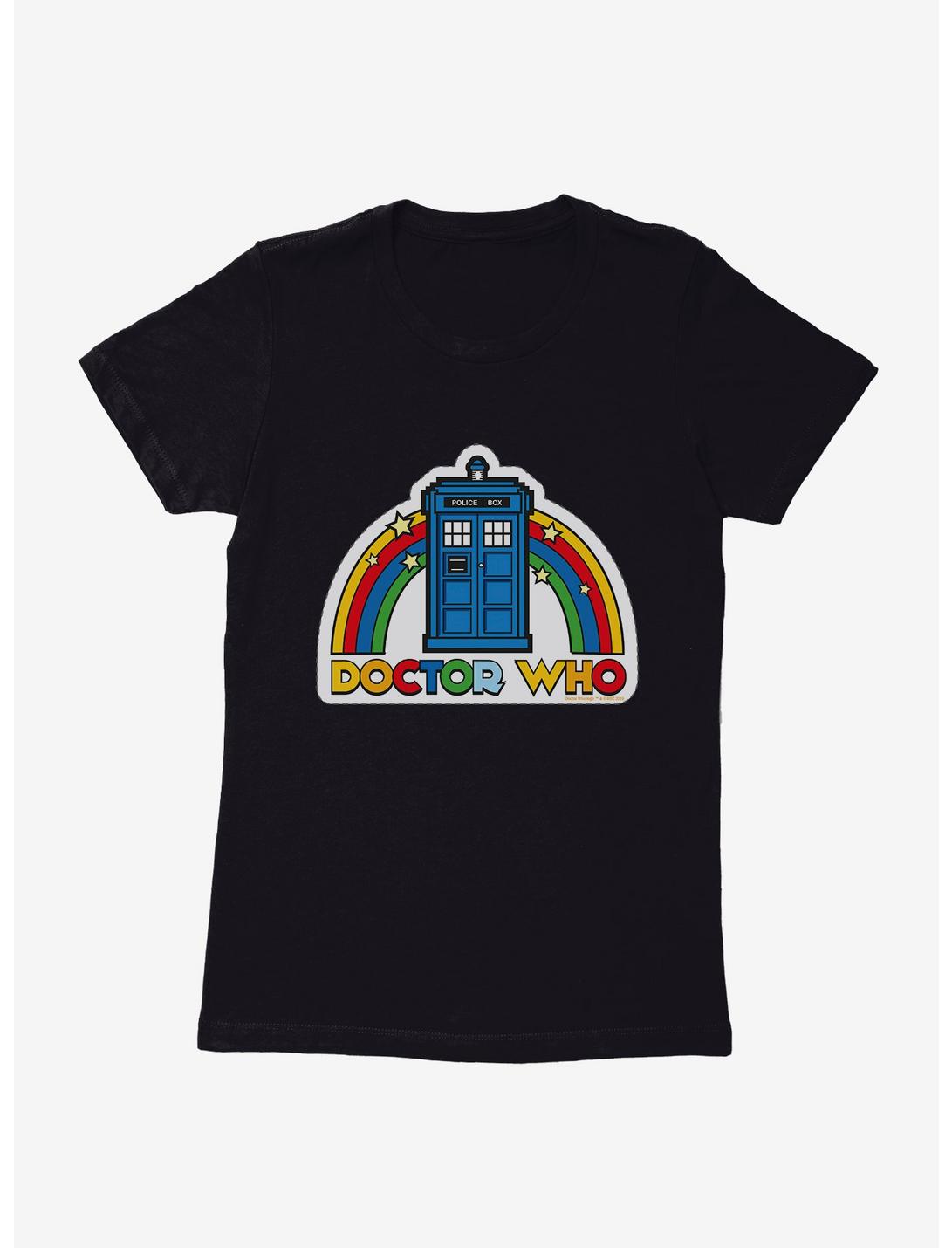 Doctor Who Thirteenth Doctor Rainbow TARDIS Badge Womens T-Shirt, BLACK, hi-res