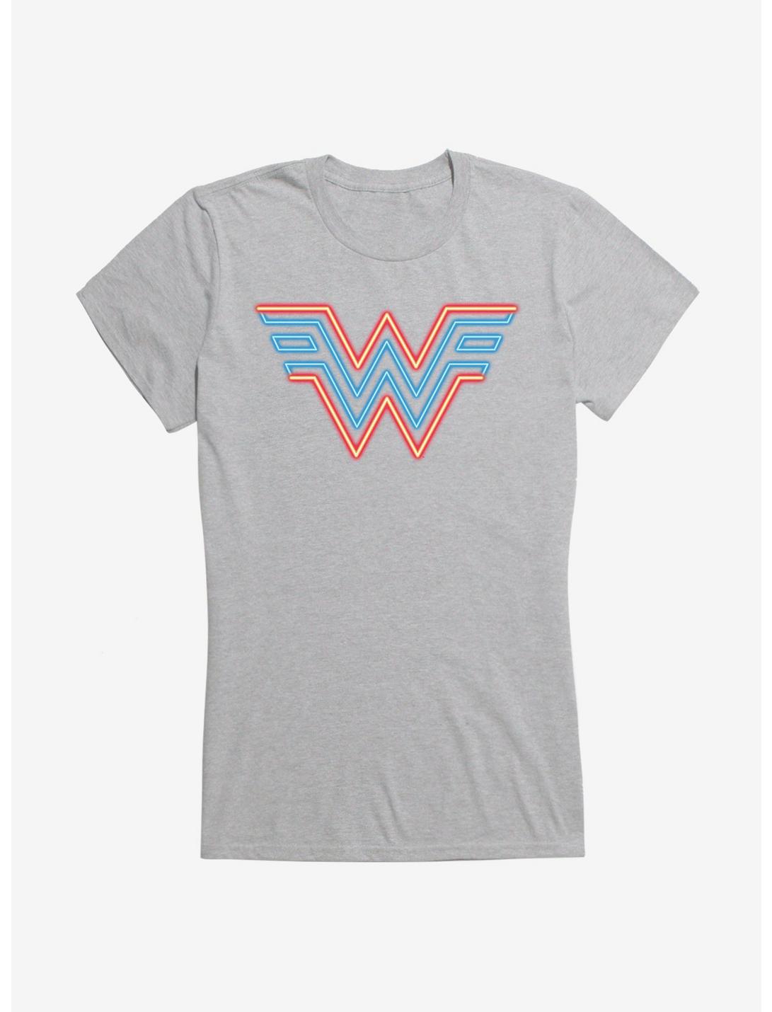 DC Comics Wonder Woman 1984 Neon Logo Girls T-Shirt, HEATHER, hi-res