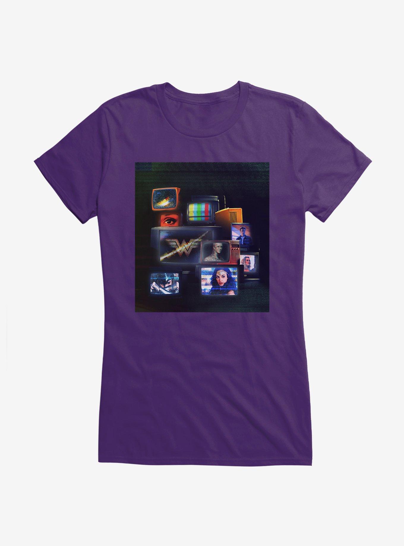 DC Comics Wonder Woman 1984 On The TV Girls T-Shirt, , hi-res