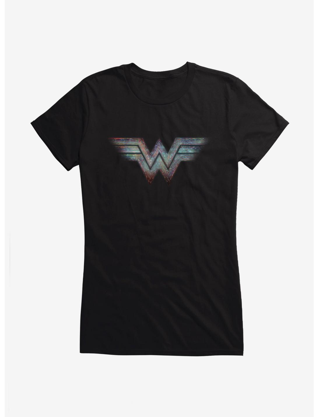 DC Comics Wonder Woman 1984 Multicolored Logo Girls T-Shirt, BLACK, hi-res