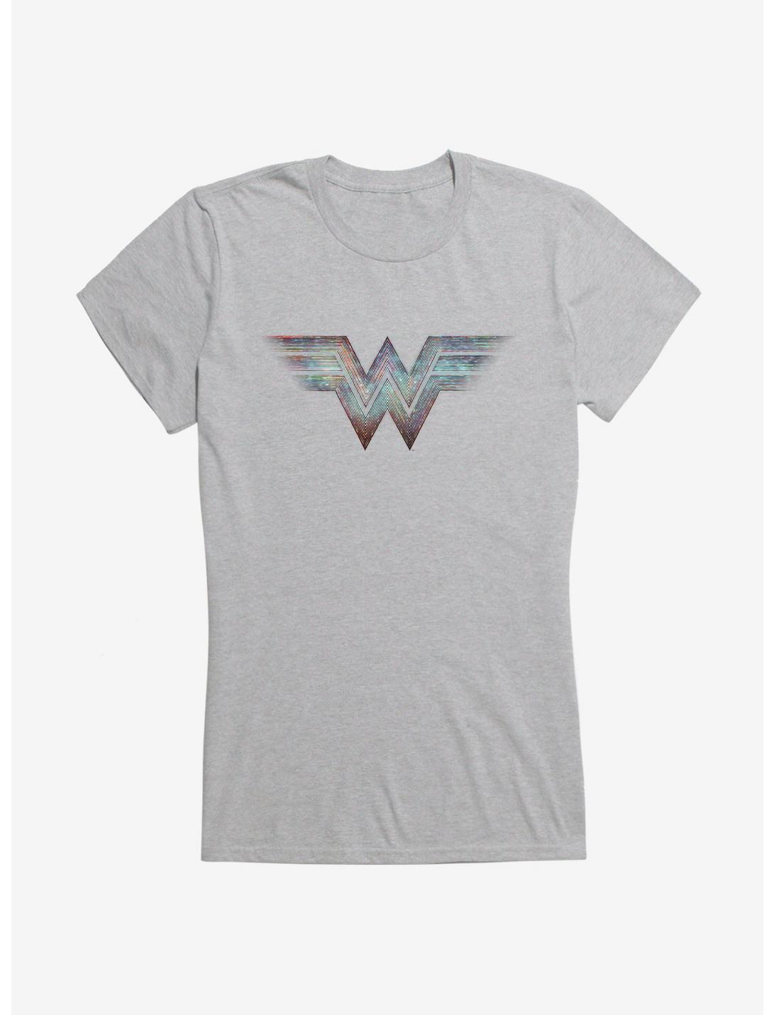 DC Comics Wonder Woman 1984 Multicolored Logo Girls T-Shirt, HEATHER, hi-res