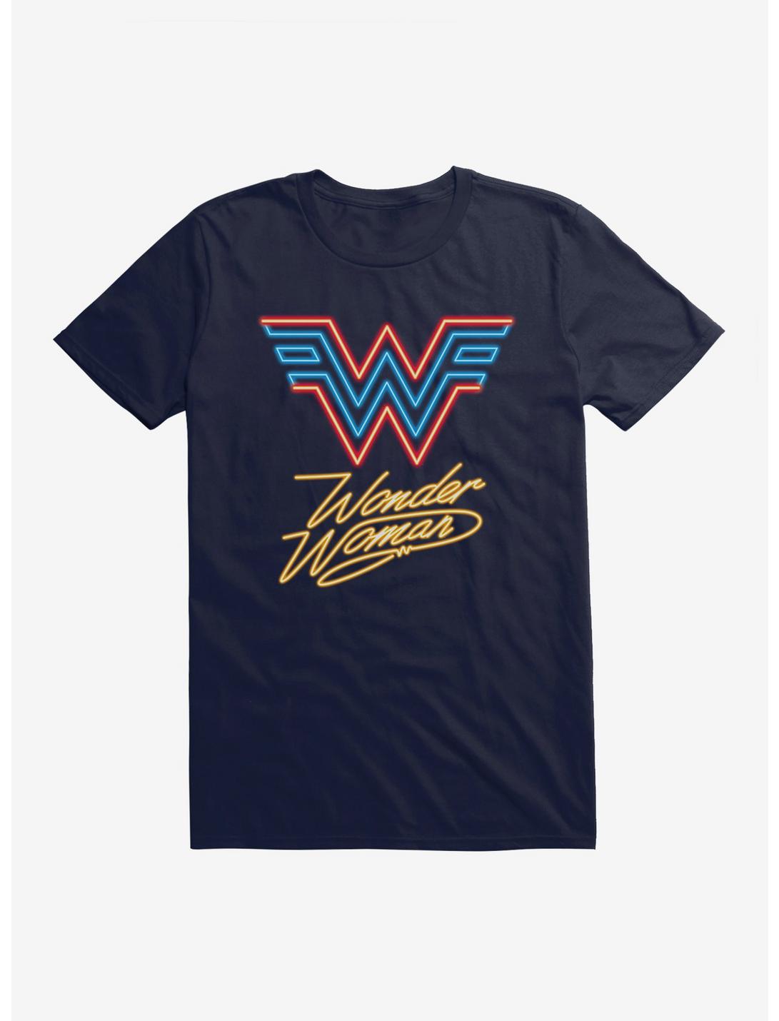 DC Comics Wonder Woman 1984 Neon Lights Logo T-Shirt, NAVY, hi-res