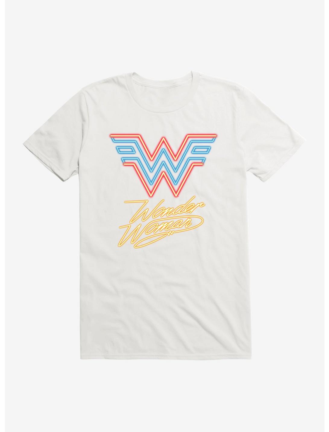 DC Comics Wonder Woman 1984 Neon Lights Logo T-Shirt, WHITE, hi-res