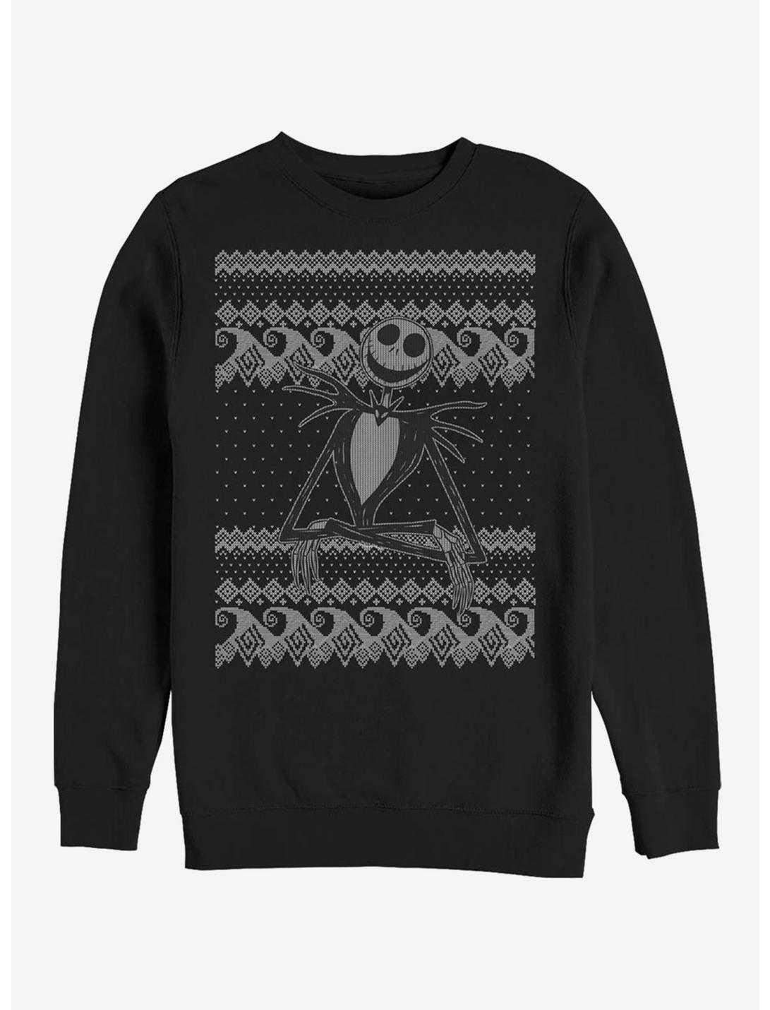 Disney The Nightmare Before Christmas Jack Christmas Pattern Sweatshirt, BLACK, hi-res