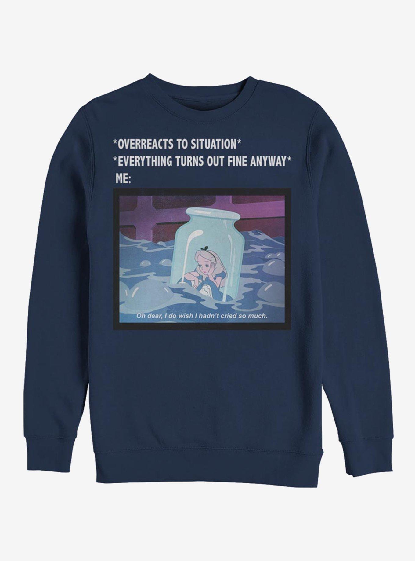 Disney Alice In Wonderland Anxiety Meme Sweatshirt, , hi-res
