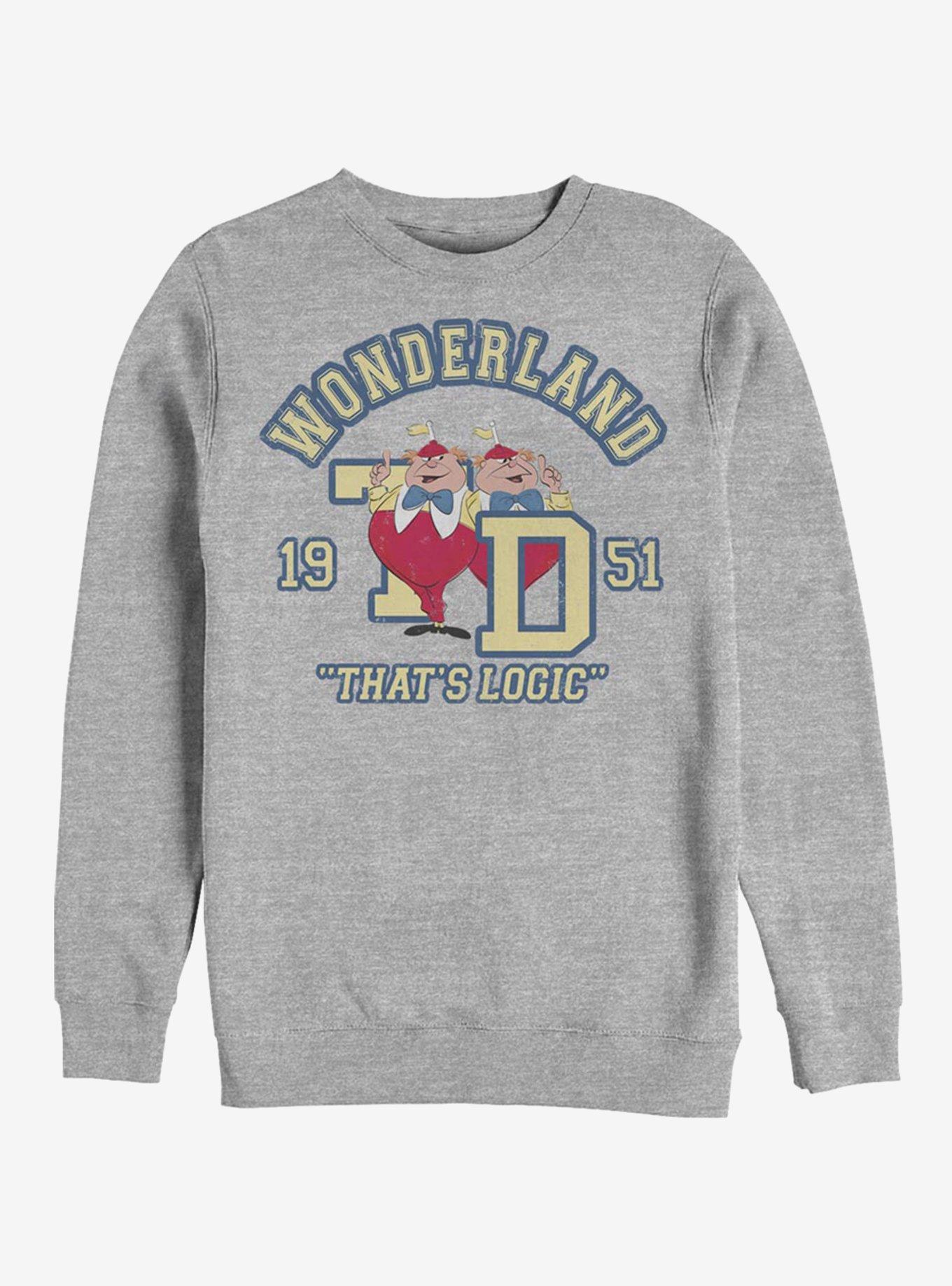 Disney Alice In Wonderland Tweedle Collegiate Sweatshirt - GREY | BoxLunch