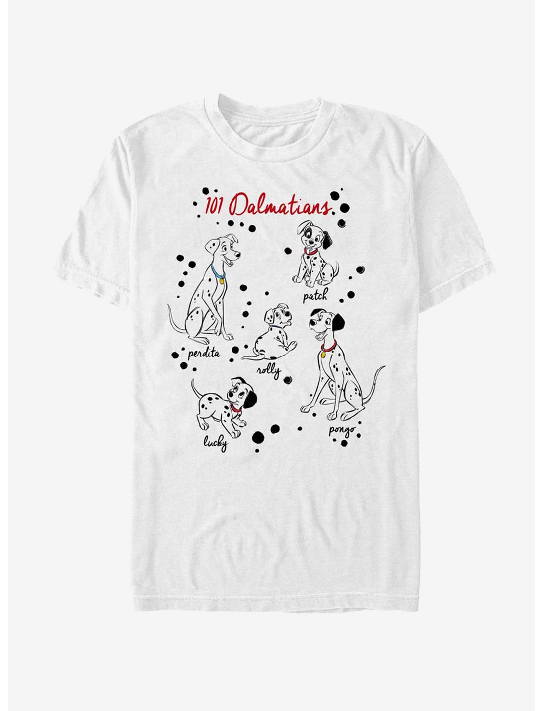 Disney 101 Dalmatians Puppy Names T-Shirt, WHITE, hi-res