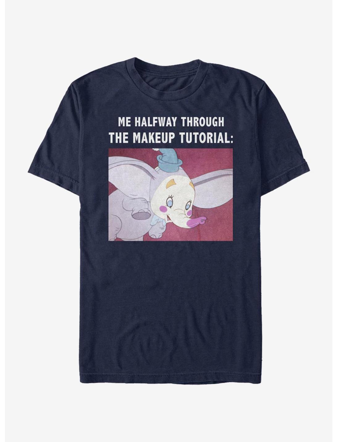 Disney Dumbo Makeup Meme T-Shirt, NAVY, hi-res