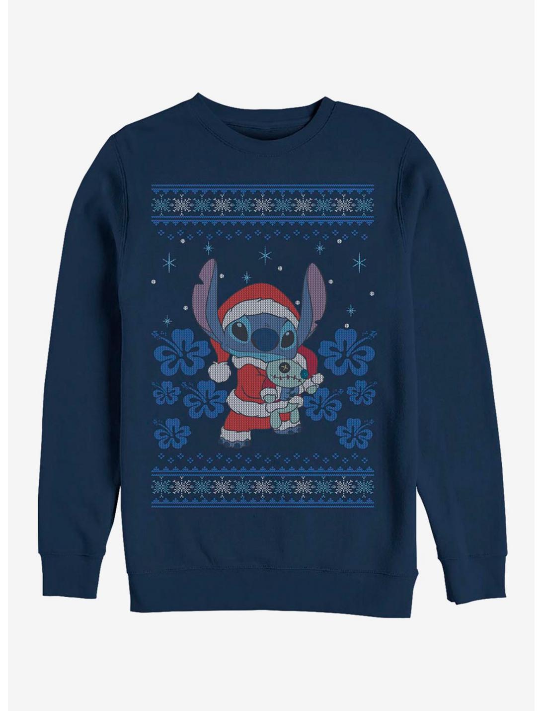 Disney Lilo And Stitch Holiday Stitch Sweatshirt, NAVY, hi-res