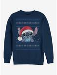 Disney Lilo And Stitch Holiday Stitch Santa Hat Sweatshirt, NAVY, hi-res