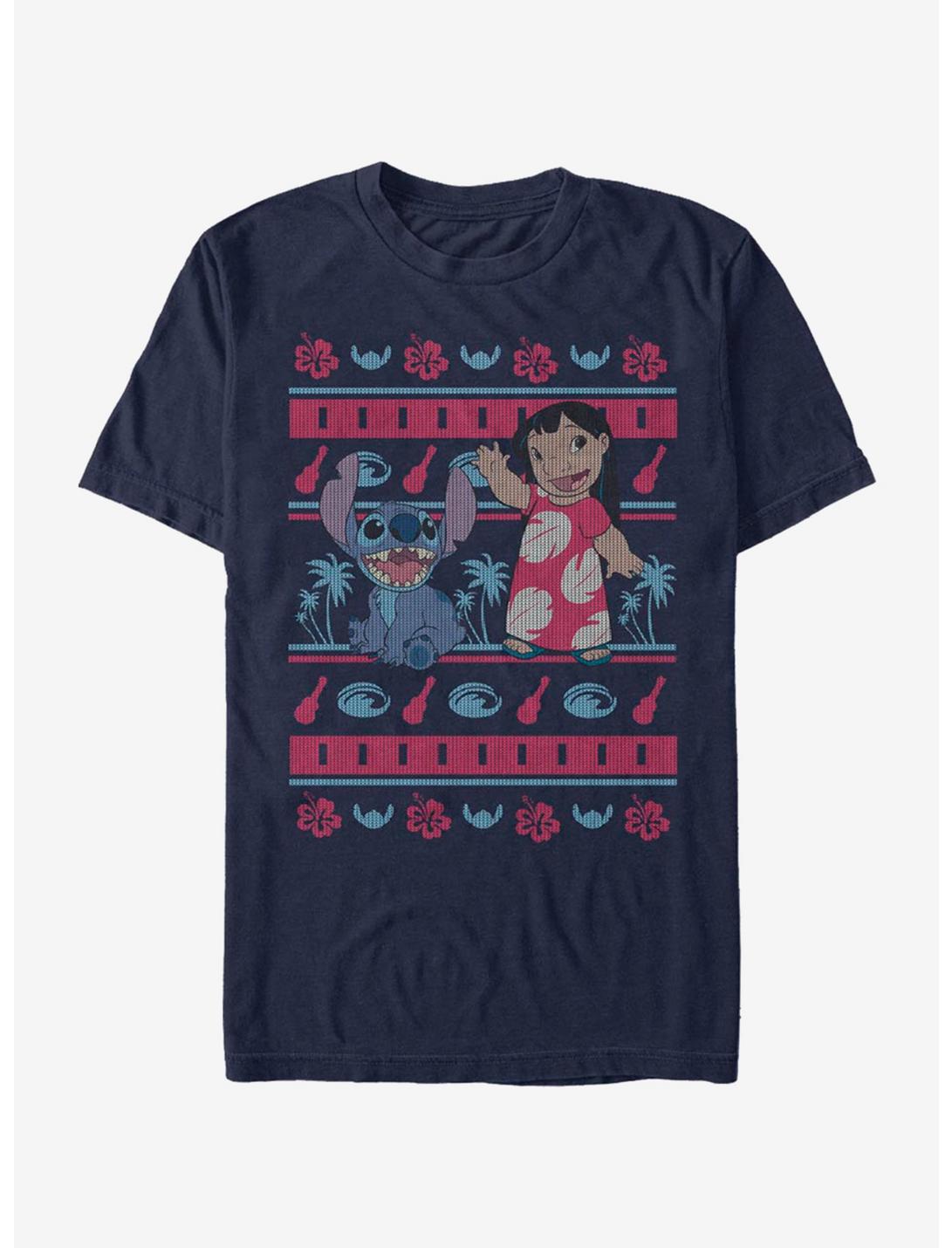 Disney Lilo And Stitch Lilo Hawaiian Pattern T-Shirt, NAVY, hi-res