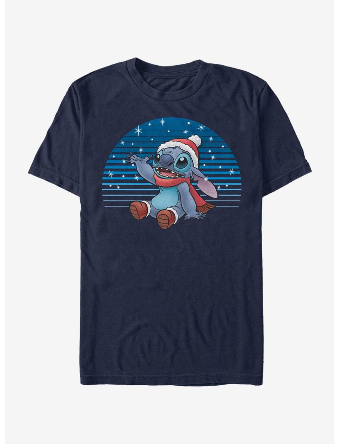 Disney Lilo And Stitch Snowing Stitch T-Shirt, NAVY, hi-res