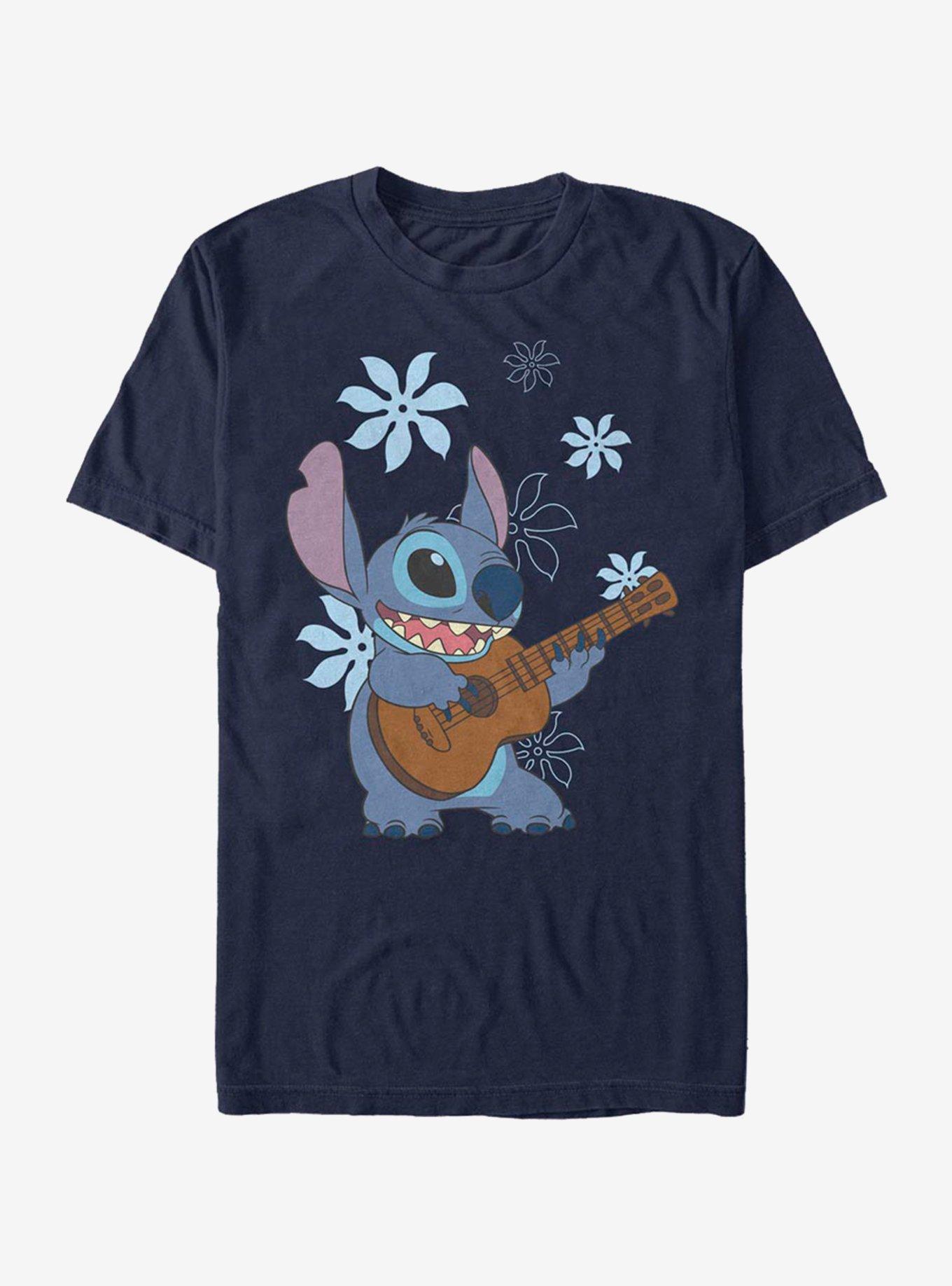 Disney Lilo And Stitch Flowers T-Shirt, NAVY, hi-res