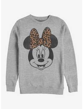 Disney Mickey Mouse Modern Minnie Face Leopard Sweatshirt, , hi-res