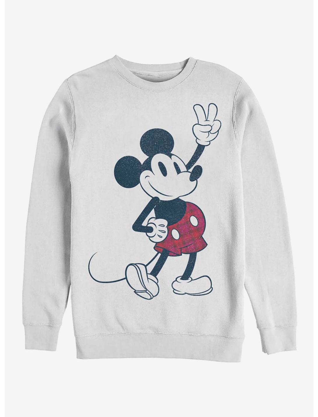Disney Mickey Mouse Plaid Mickey Sweatshirt, WHITE, hi-res
