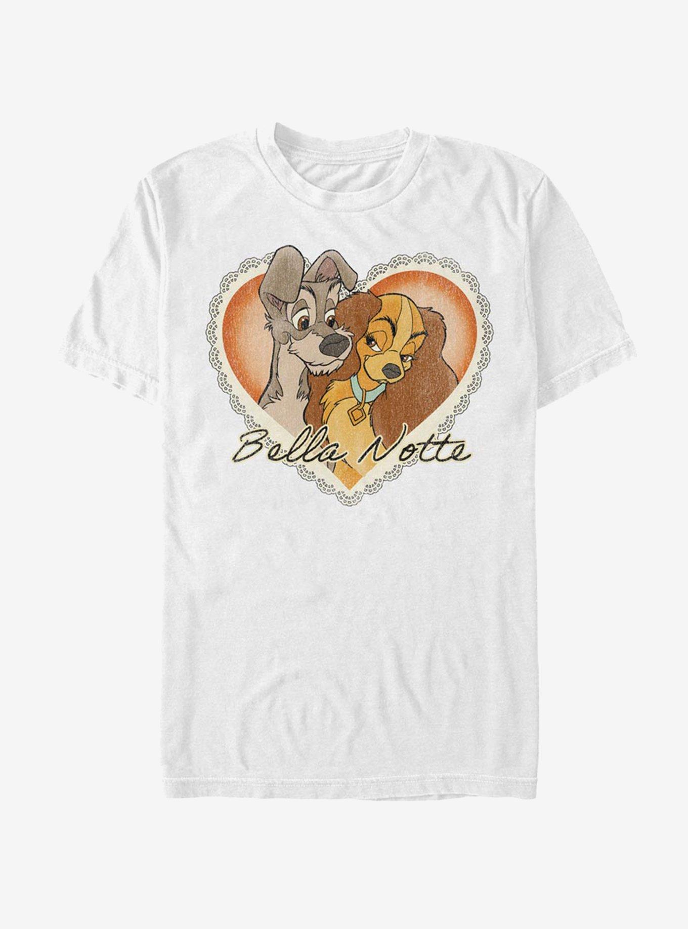 Disney Lady And The Tramp Vintage Valentine T-Shirt, WHITE, hi-res