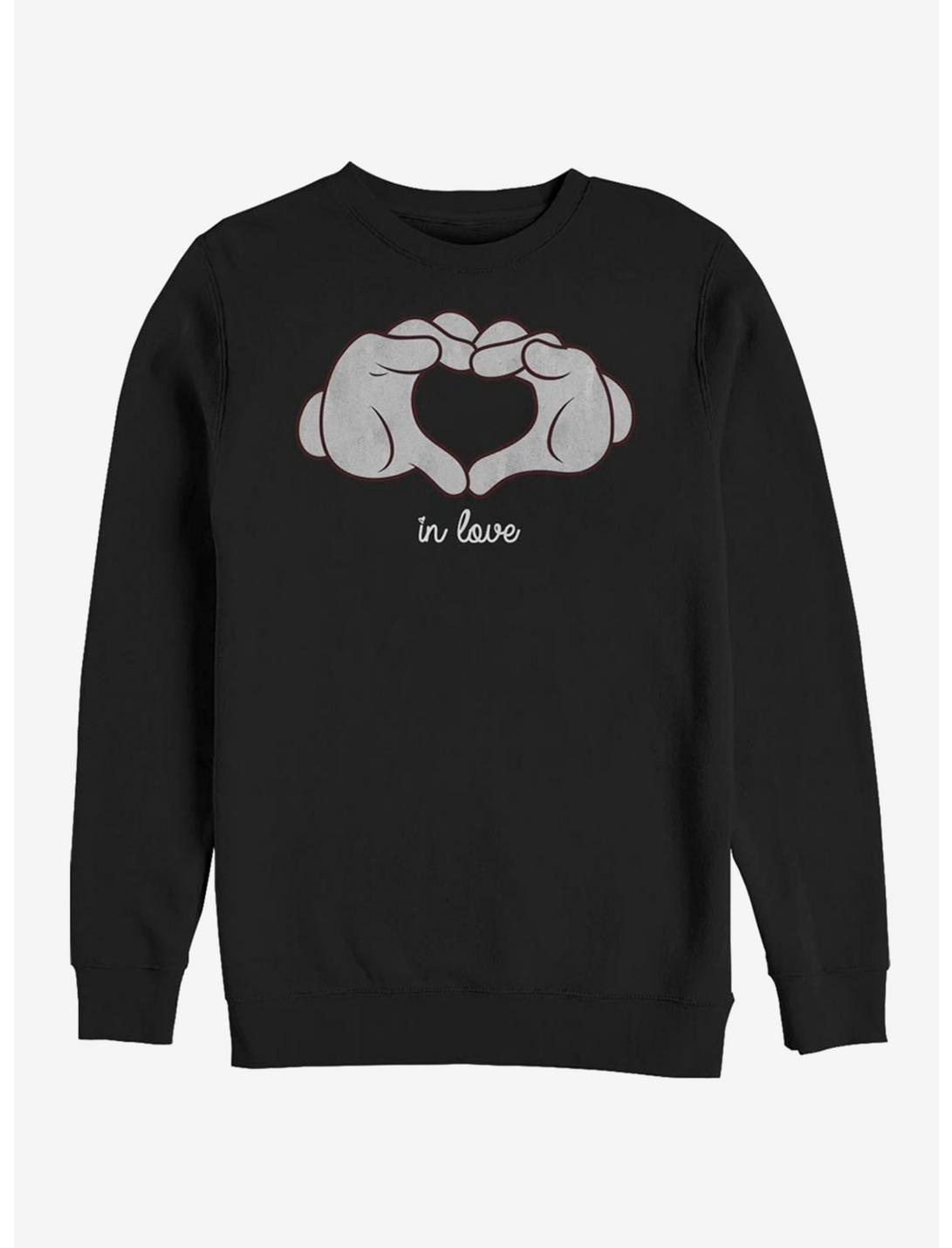Disney Mickey Mouse Glove Heart Sweatshirt, BLACK, hi-res