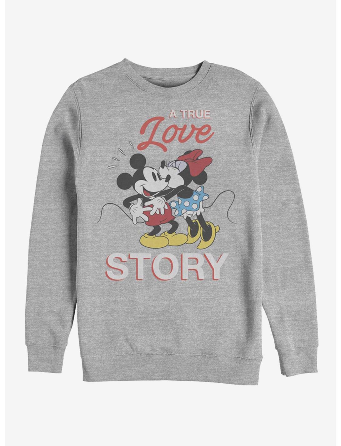 Disney Mickey Mouse True Love Story Sweatshirt, ATH HTR, hi-res