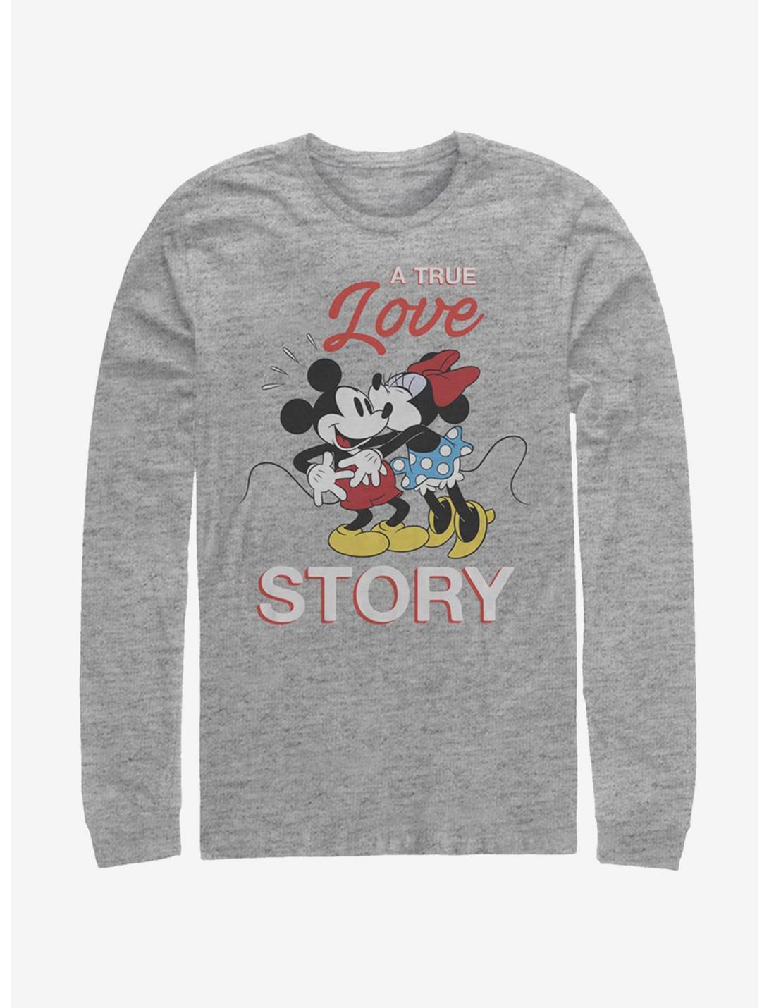 Disney Mickey Mouse True Love Story Long-Sleeve T-Shirt, ATH HTR, hi-res
