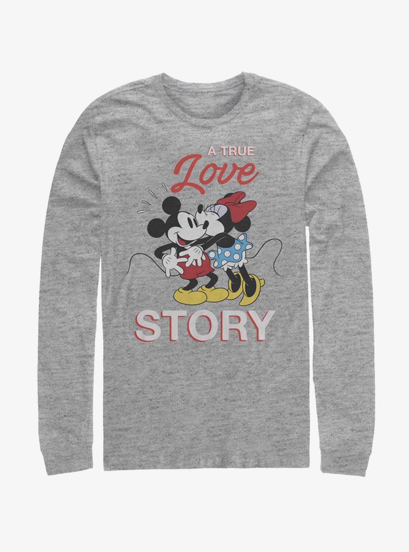 Disney Mickey Mouse True Love Story Long-Sleeve T-Shirt, ATH HTR, hi-res