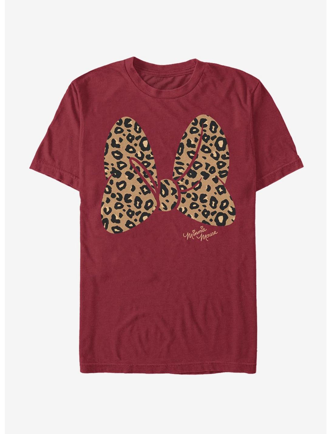 Disney Minnie Mouse Animal Print Bow T-Shirt, CARDINAL, hi-res