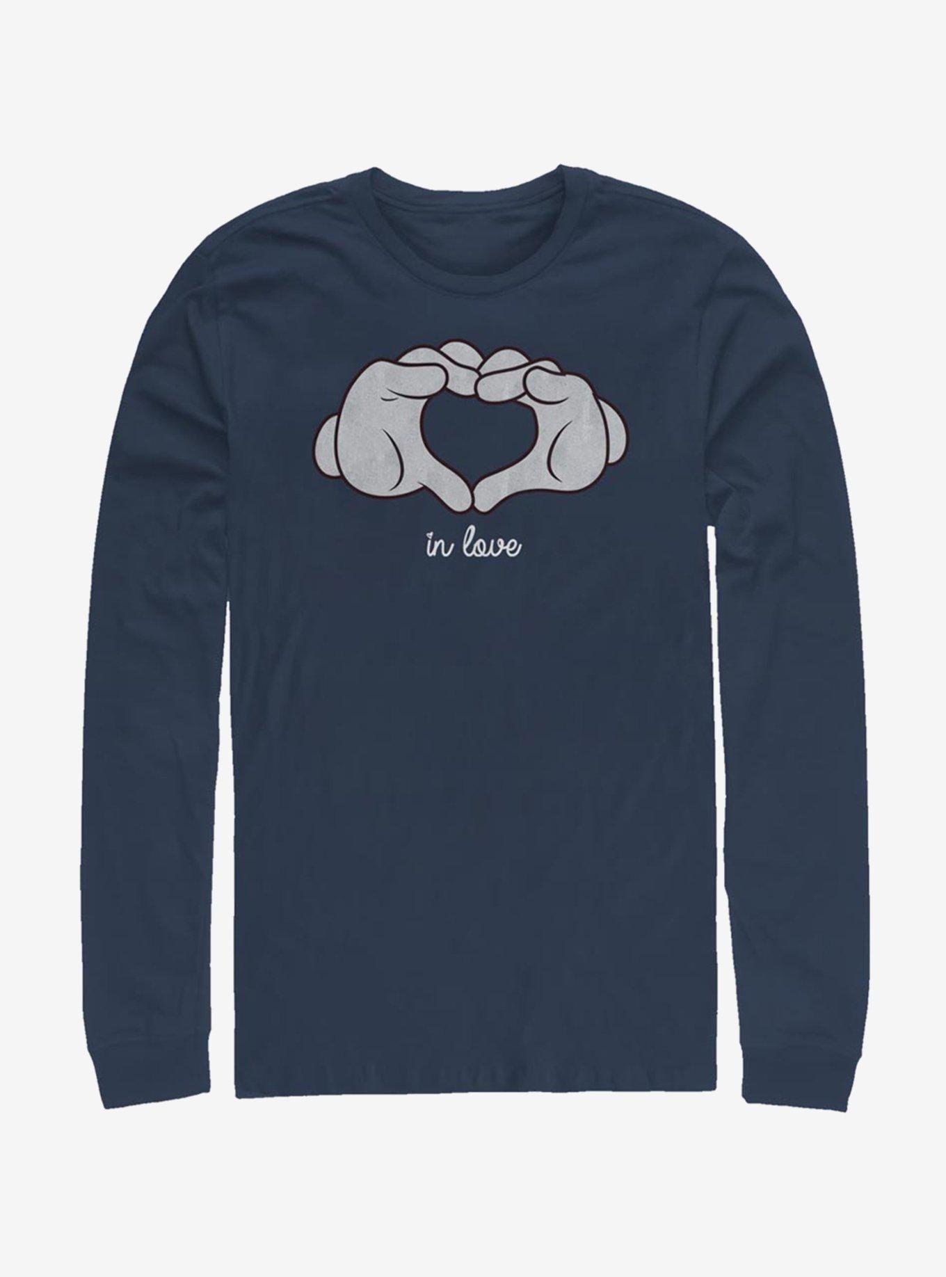 Disney Mickey Mouse Glove Heart Long-Sleeve T-Shirt, NAVY, hi-res
