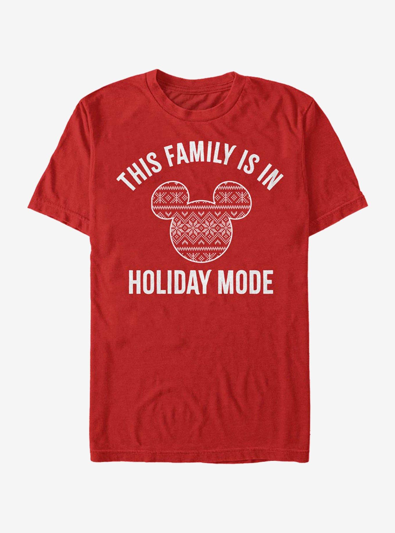 Disney Mickey Mouse Family Holiday Mode T-Shirt - RED | BoxLunch