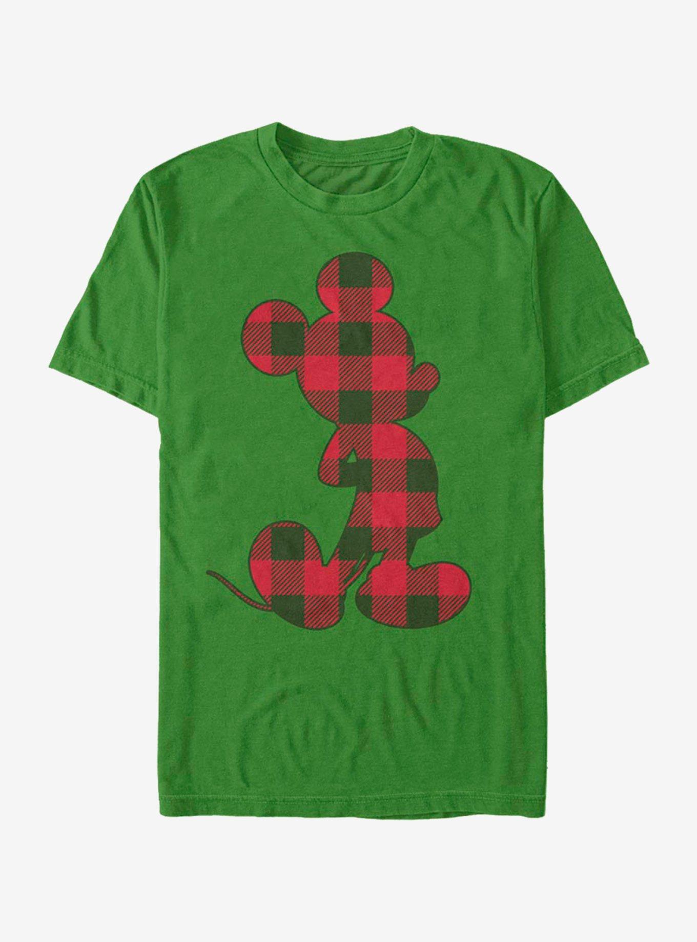 Disney Mickey Mouse Christmas Checkered Mickey T-Shirt, , hi-res