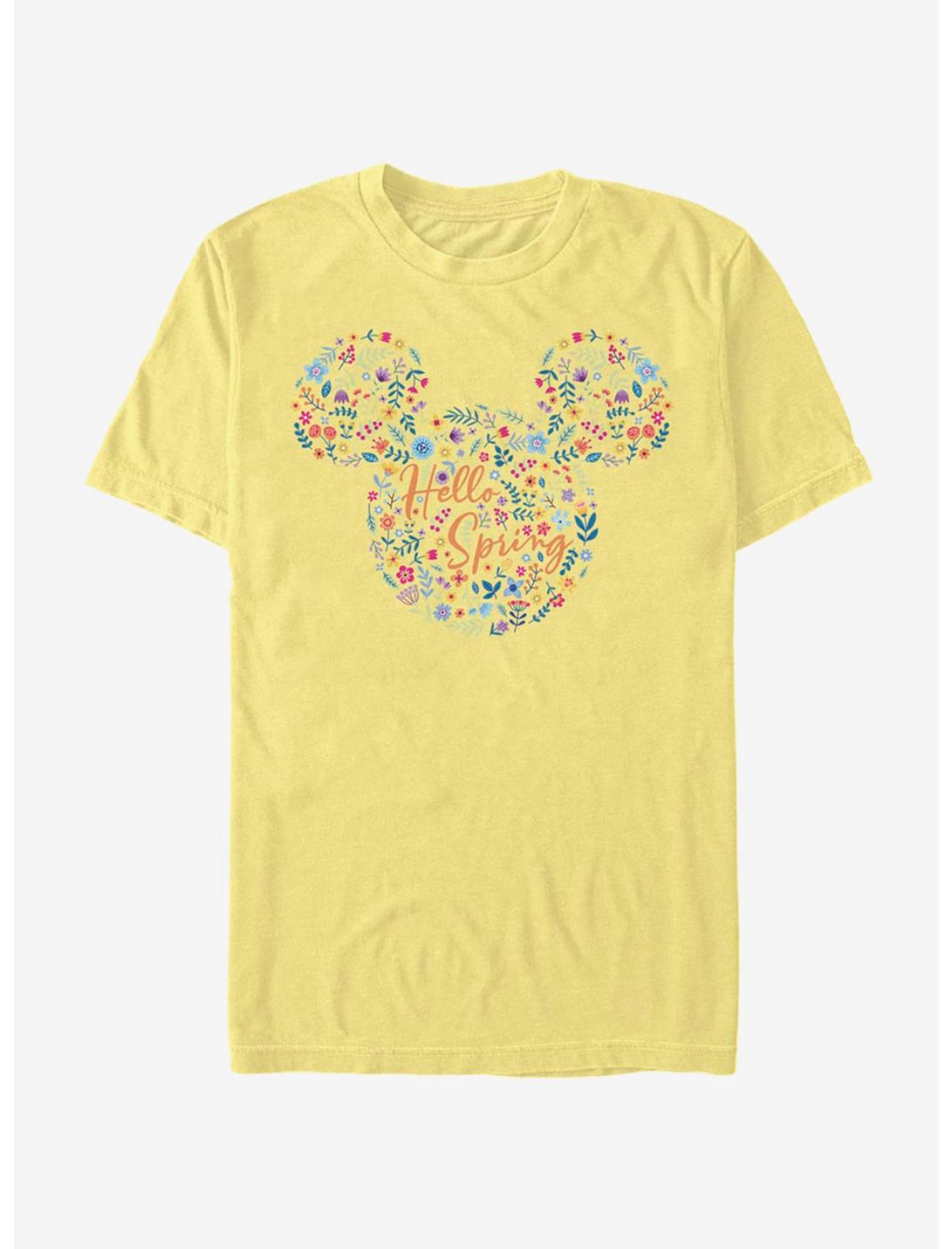 Disney Mickey Mouse Floral Ears T-Shirt, BANANA, hi-res