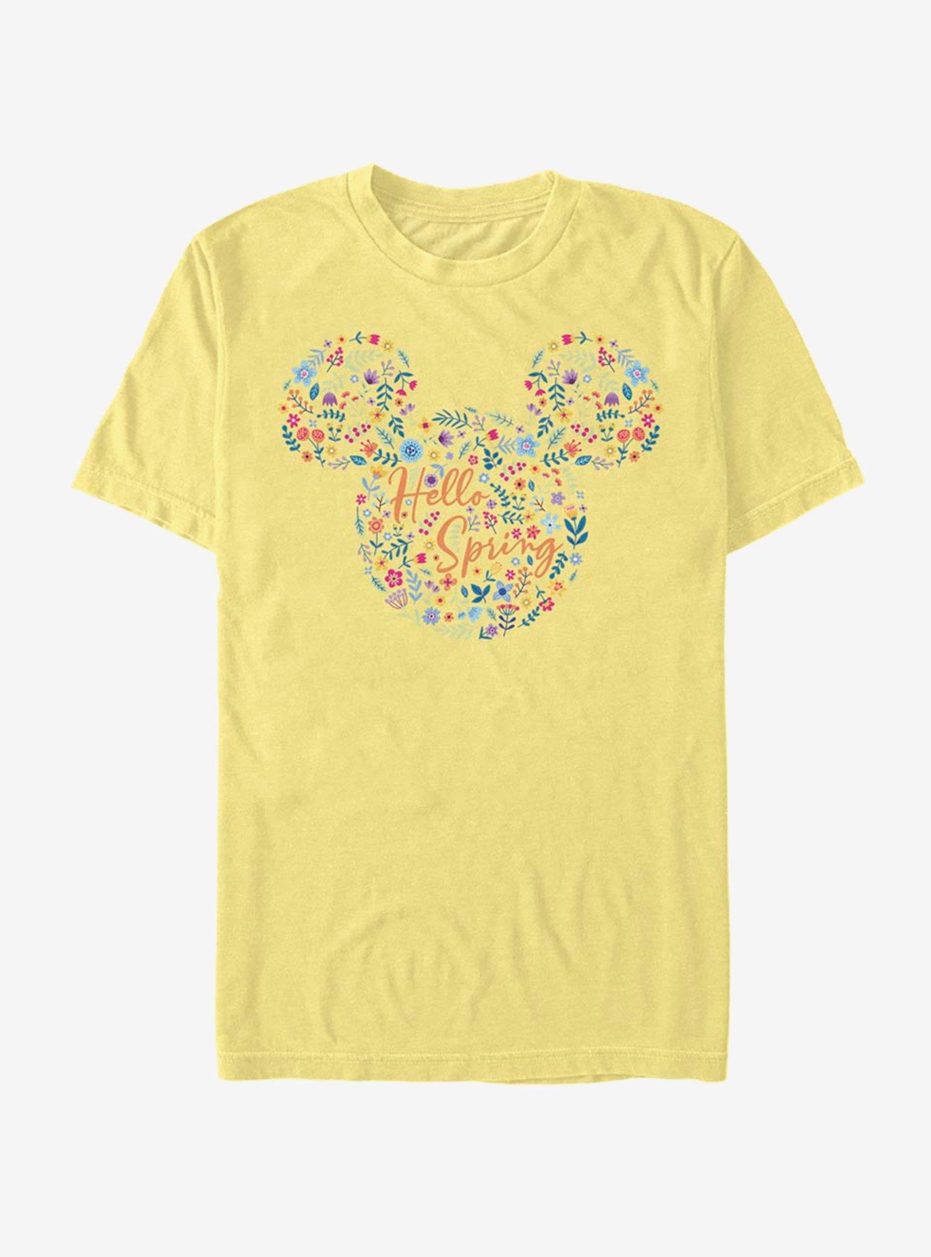 Disney Mickey Mouse Floral Ears T-Shirt, BANANA, hi-res