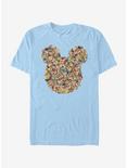 Disney Mickey Mouse Floral Mickey Head T-Shirt, LT BLUE, hi-res