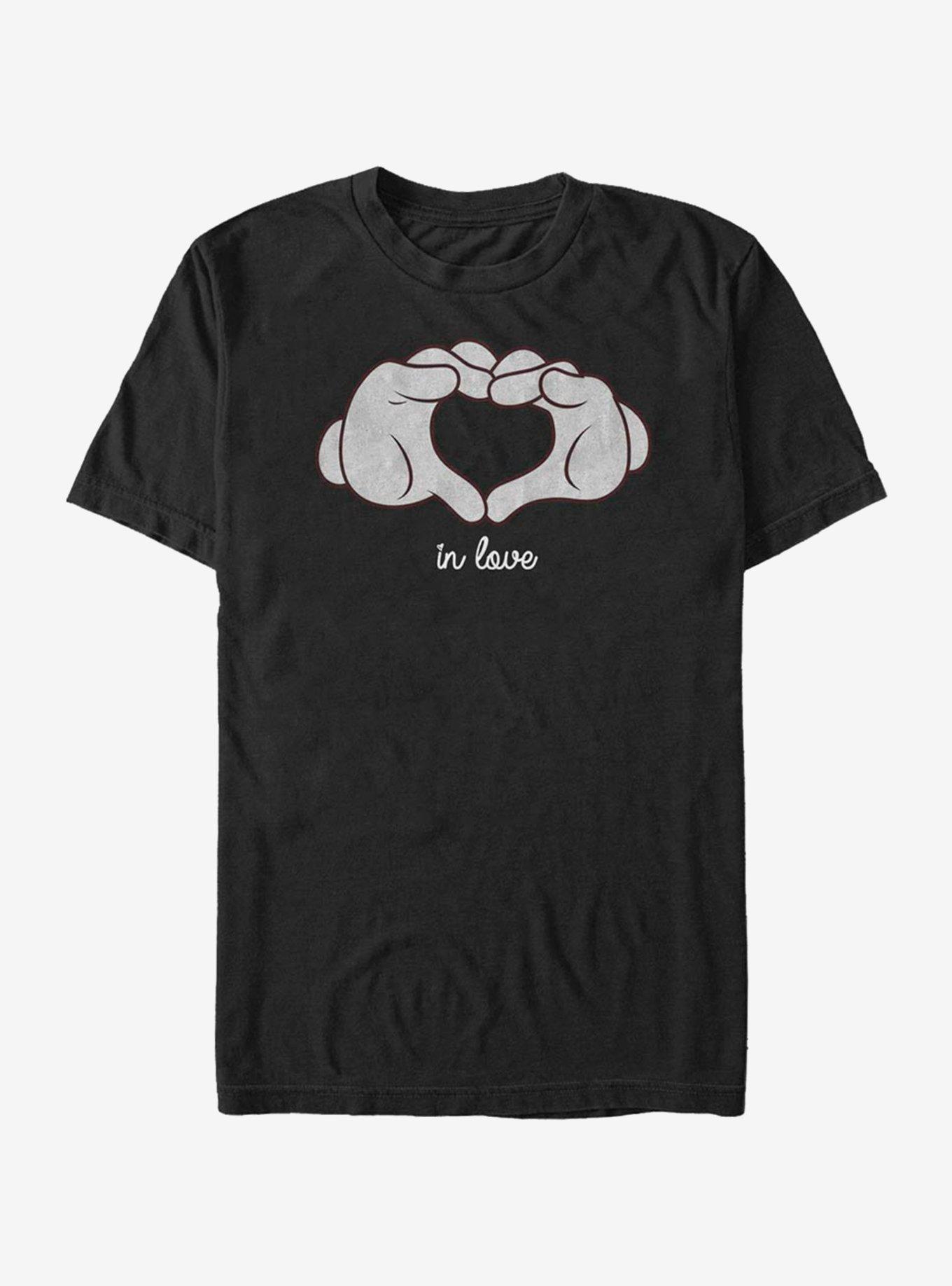 Disney Mickey Mouse Glove Heart T-Shirt, BLACK, hi-res