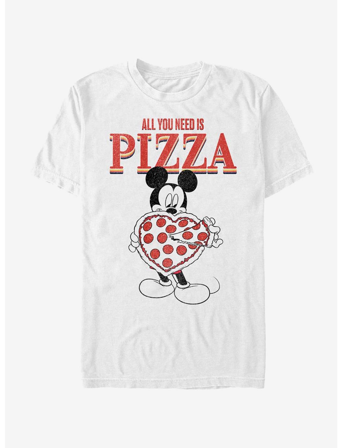 Disney Mickey Mouse All You Need Is Pizza T-Shirt, WHITE, hi-res