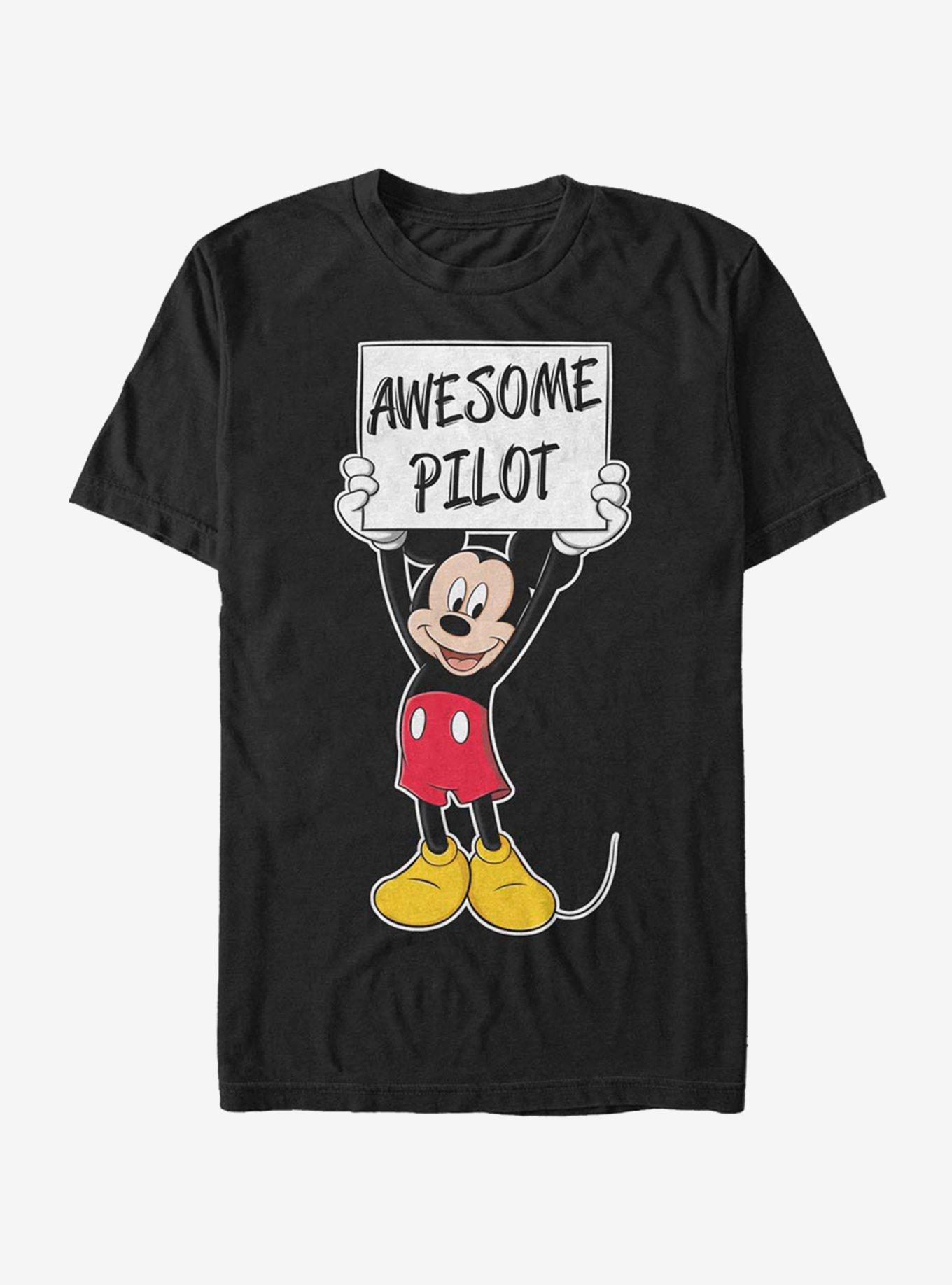 Disney Mickey Mouse Awesome Pilot T-Shirt, BLACK, hi-res