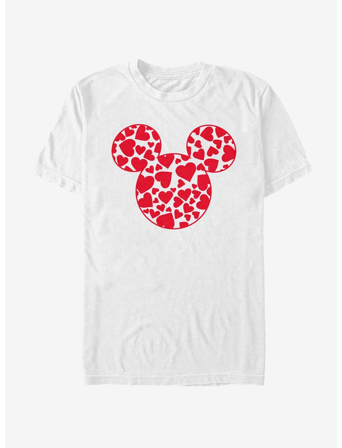 Disney Mickey Mouse Hearts Fill T-Shirt, WHITE, hi-res