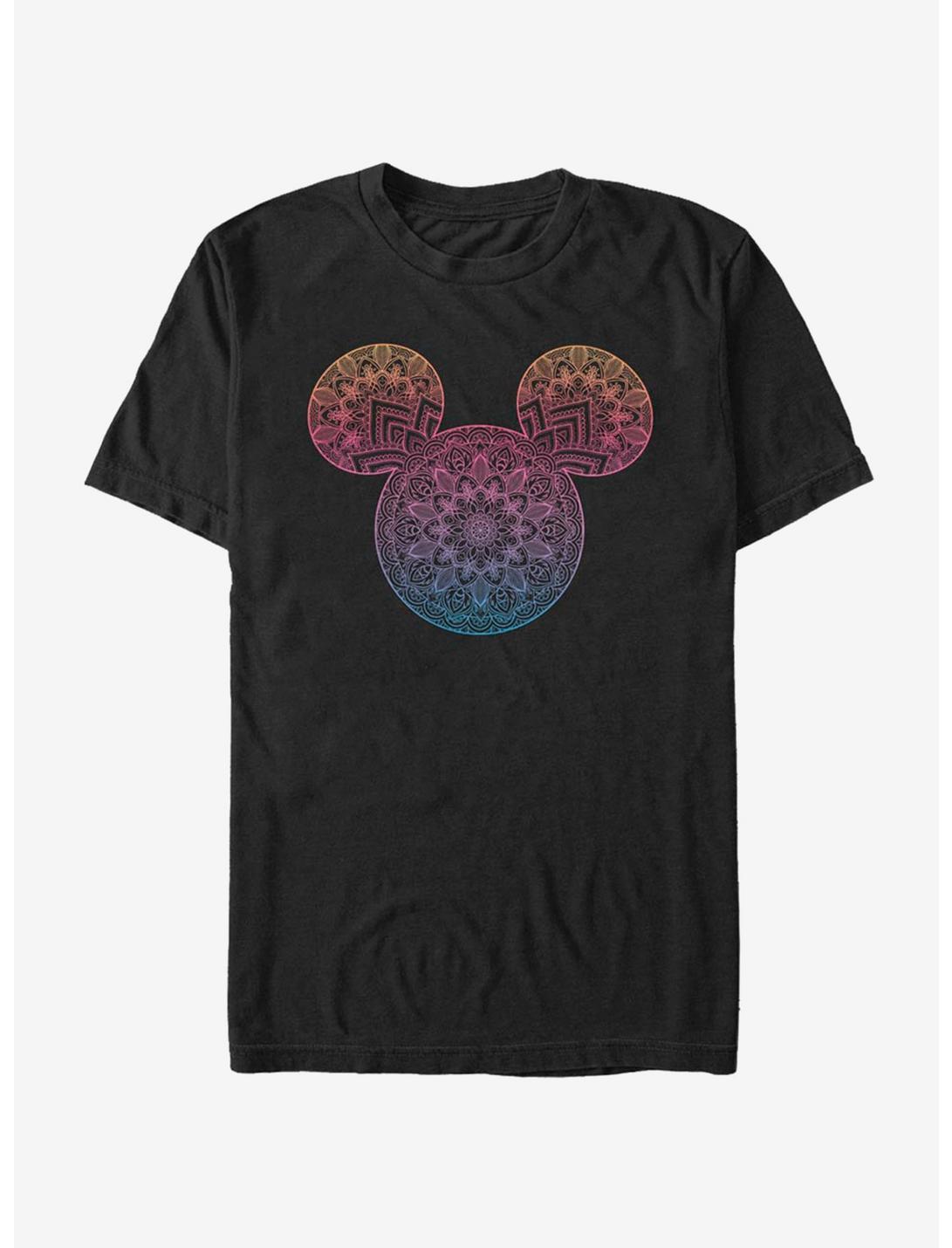 Disney Mickey Mouse Mandala Fill T-Shirt, BLACK, hi-res