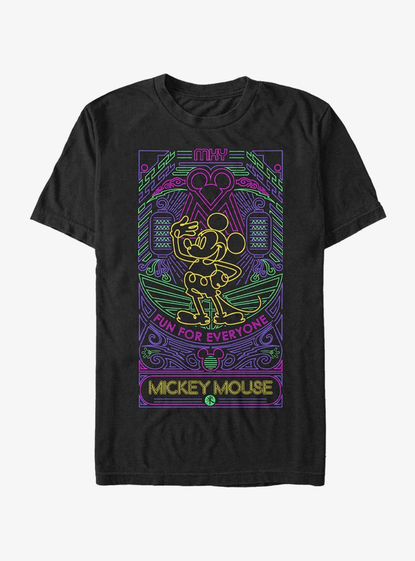 Disney Mickey Mouse Neon Line Art T-Shirt, , hi-res