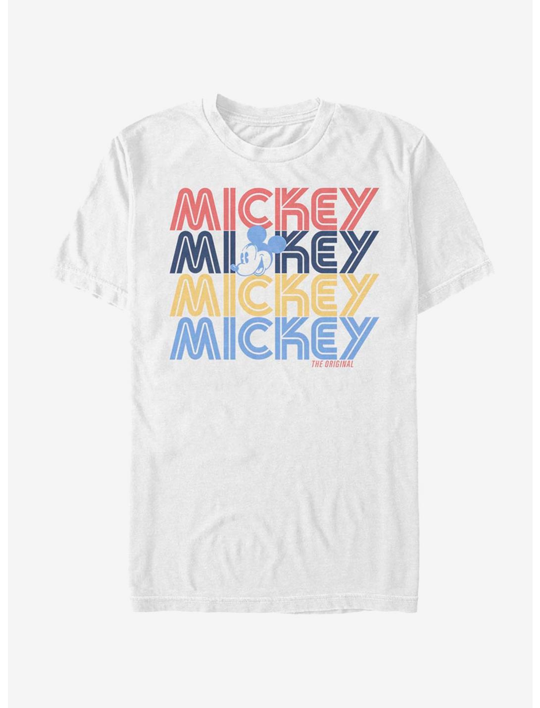 Disney Mickey Mouse Retro Stack T-Shirt, WHITE, hi-res