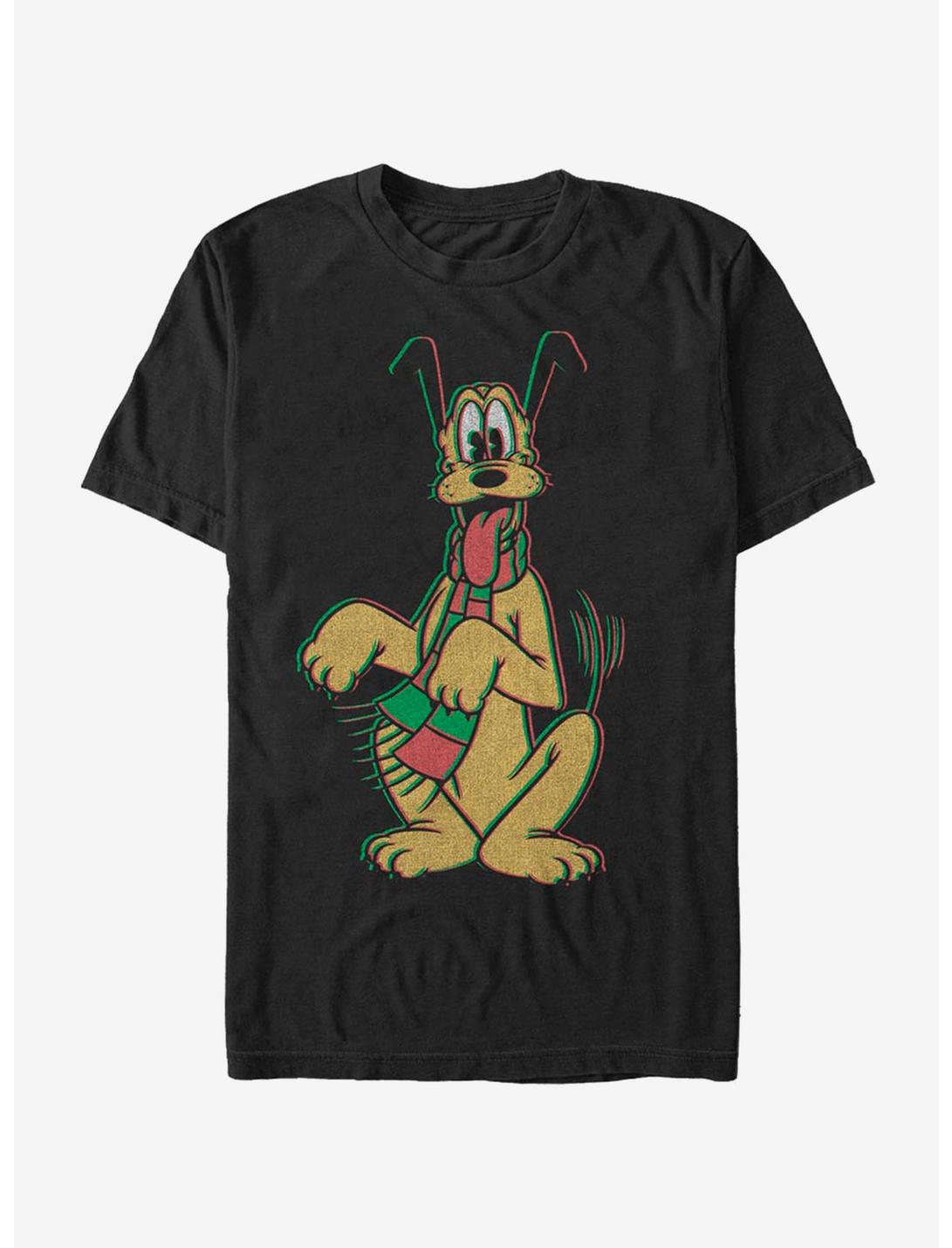 Disney Mickey Mouse Pluto Holiday Colors T-Shirt, BLACK, hi-res