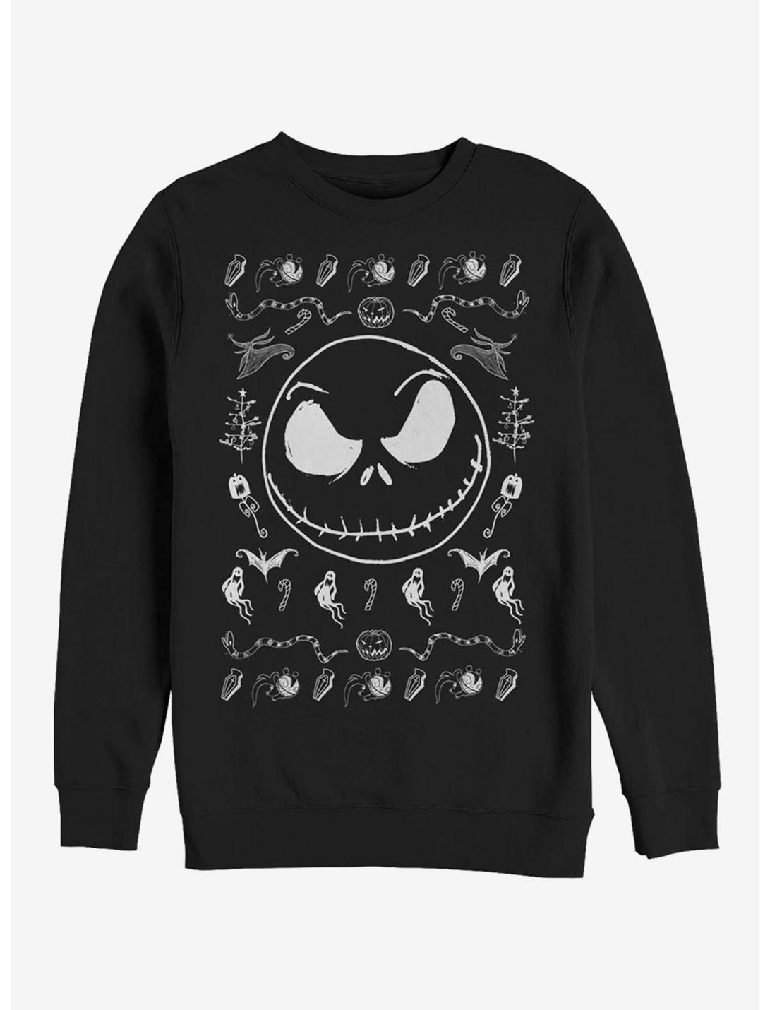 Disney The Nightmare Before Christmas Jack Spooky Pattern Sweatshirt, BLACK, hi-res