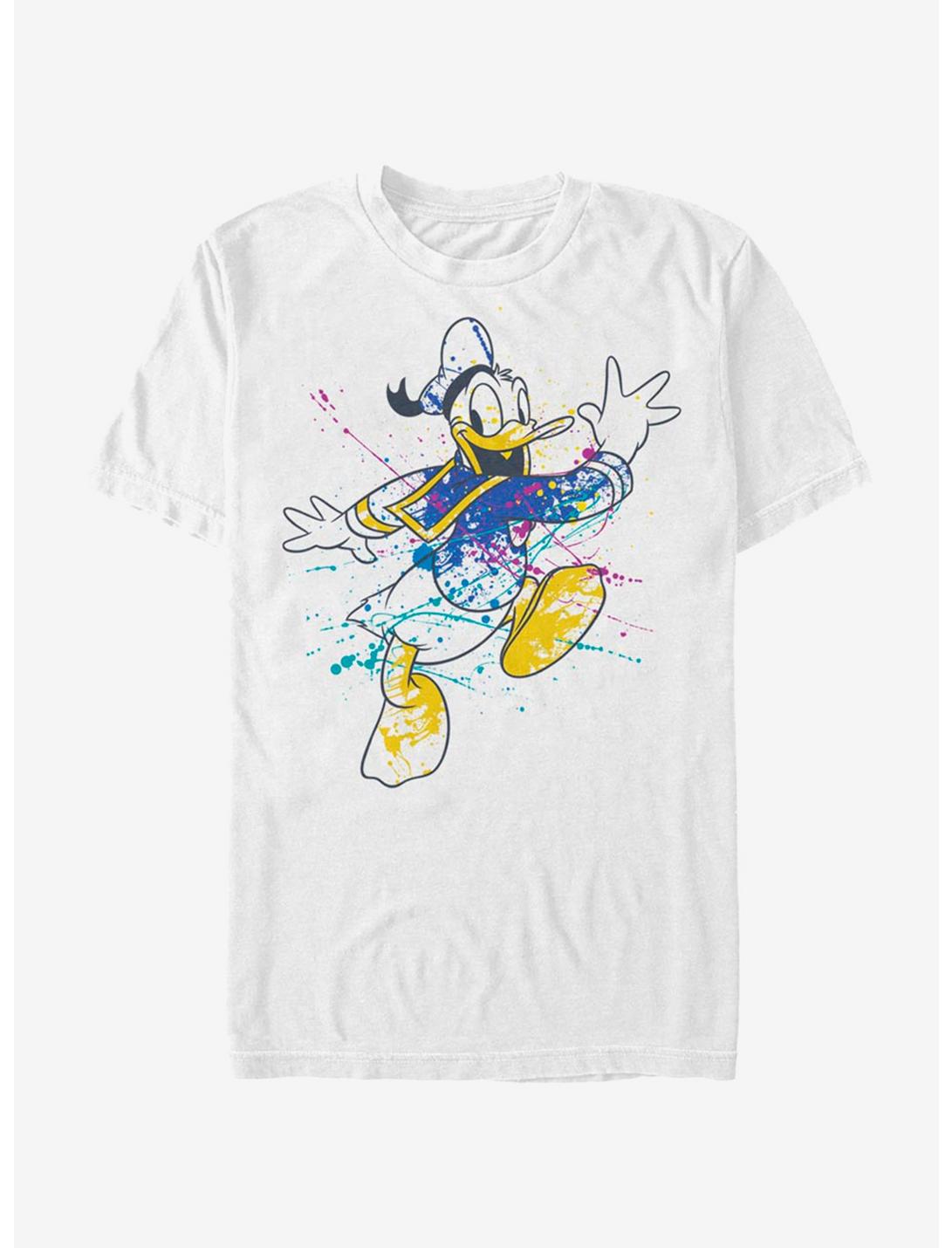 Disney Mickey Mouse Splatter Donald T-Shirt, WHITE, hi-res